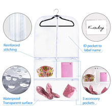 Get clear gusseted suit garment bag 20 inch x 38 inch x 3 inch dance dress and costumes hanging travel storage for clothes shoes and accessories water resistant organizer