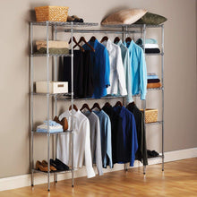 Kitchen seville classics double rod expandable clothes rack closet organizer system 58 to 83 w x 14 d x 72 ultrazinc