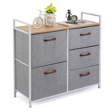 Best maidmax storage cube dresser home dresser storage tower constructed by painted steel wooden top and 5 foldable cloth storage cubes gray