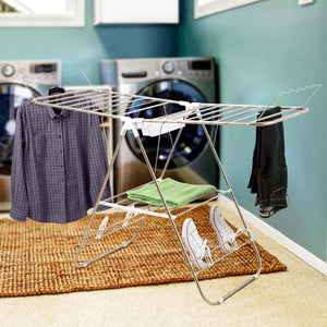 Selection heavy duty laundry drying rack chrome steel clothing shelf for indoor and outdoor use best used for shirts pants towels shoes by everyday home