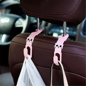 2Pcs/lot Cute Cat Car Back Seat Hanger Storage Hook Car Accessories Sundries Hanger Organizer Holder